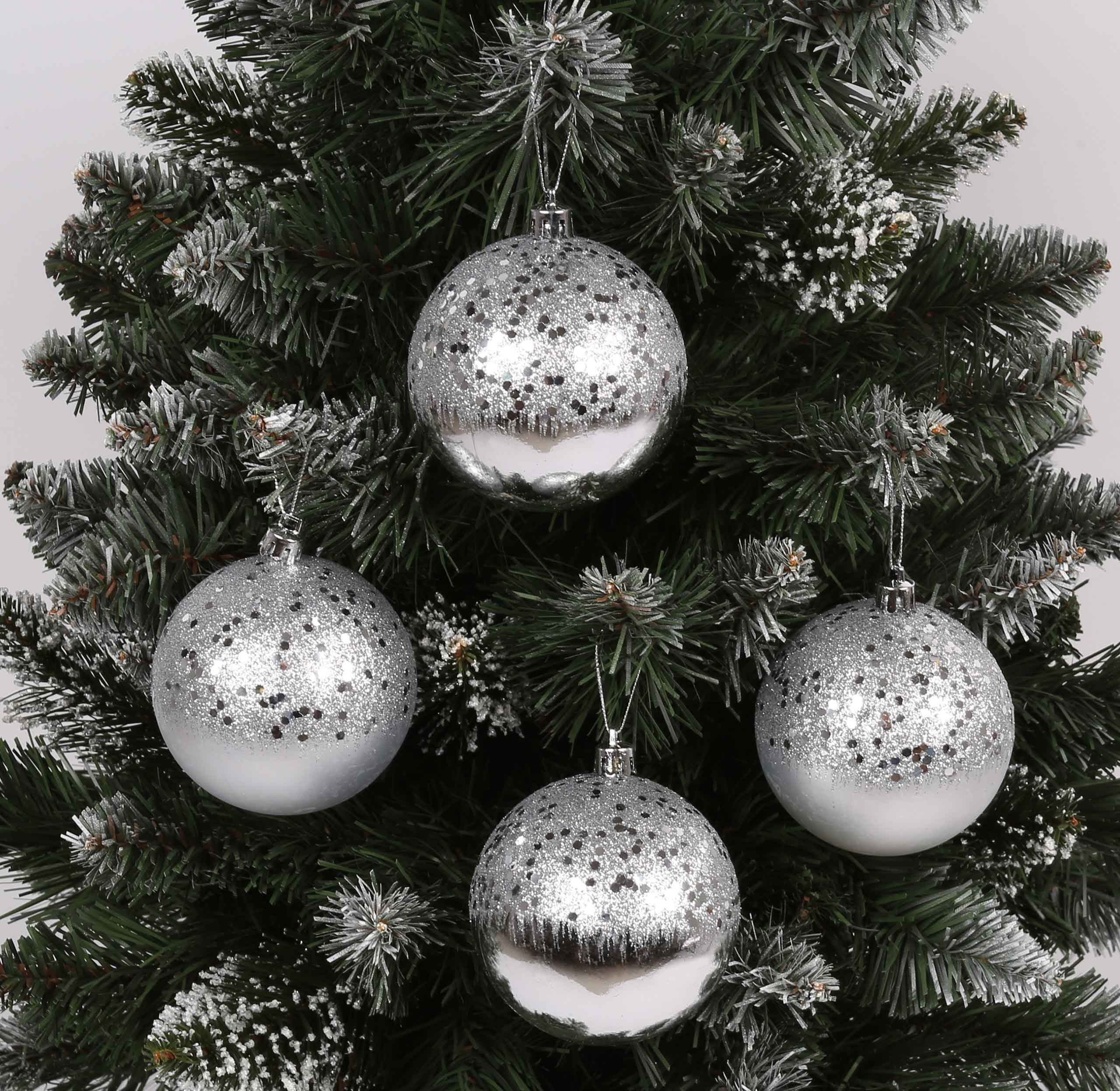 Sarcia.eu Weihnachtsbaumkugel Christbaumkugeln Glitzer aus 1 6tlg. mit Kunststoff 8cm, Pack