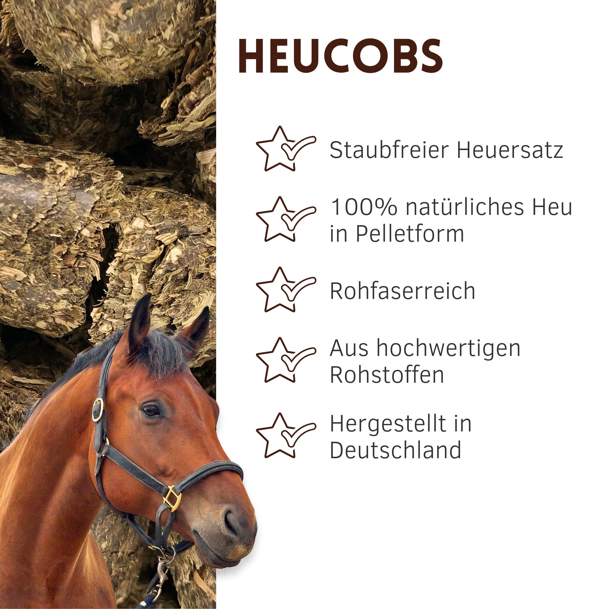 Supravit Heucobs 20kg - Pferdefutter gut geeignet für Allergiker - staubfrei Heucobs, Ergänzungsfutter für: Pferd – Bild 2 von 5
