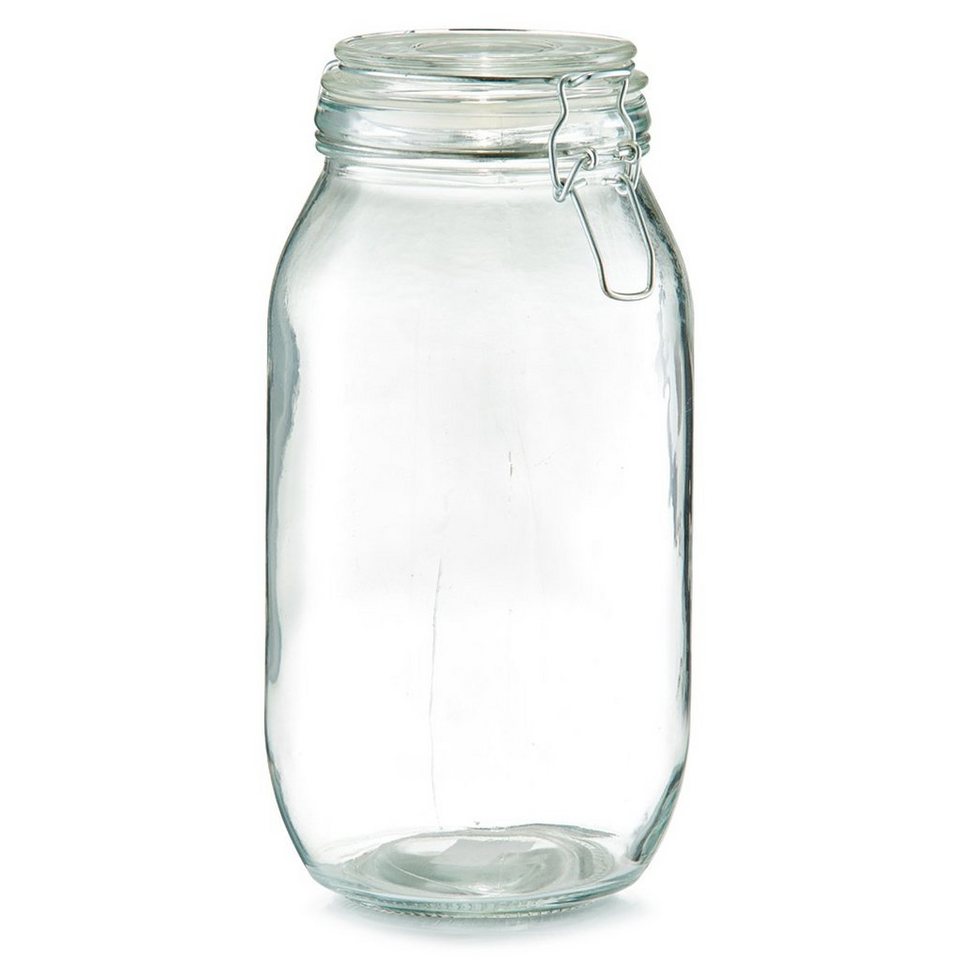 Zeller Present Vorratsglas Vorratsglas m. Bügelverschluss, Glas, 2000 ml,  Glas, transparent, 0,98 ml, Ø12,6 x 25,5 cm, in verschiedenen Größen  erhältlich