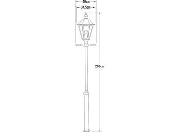 meineWunschleuchte LED Pollerleuchte, LED wechselbar, warmweiß, Mastleuchte, Straßenlaterne Garten-wegbeleuchtung, Gartenlaterne 260cm