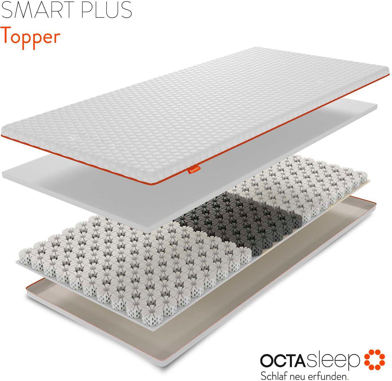 Topper Octasleep Smart Plus Topper, OCTAsleep, 7 cm hoch, Kaltschaum,  Komfortschaum, Viscoschaum, OCTAspring® Aerospace Technologie