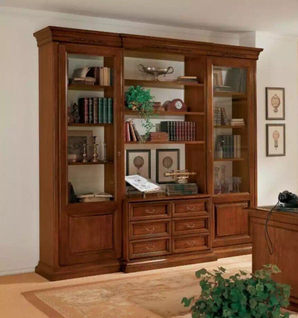 JVmoebel Aktenschrank Klassischer Büroschrank Bücherschrank Italienische Möbel Büro Holz (1-St., Bücherschrank) Made in Europa