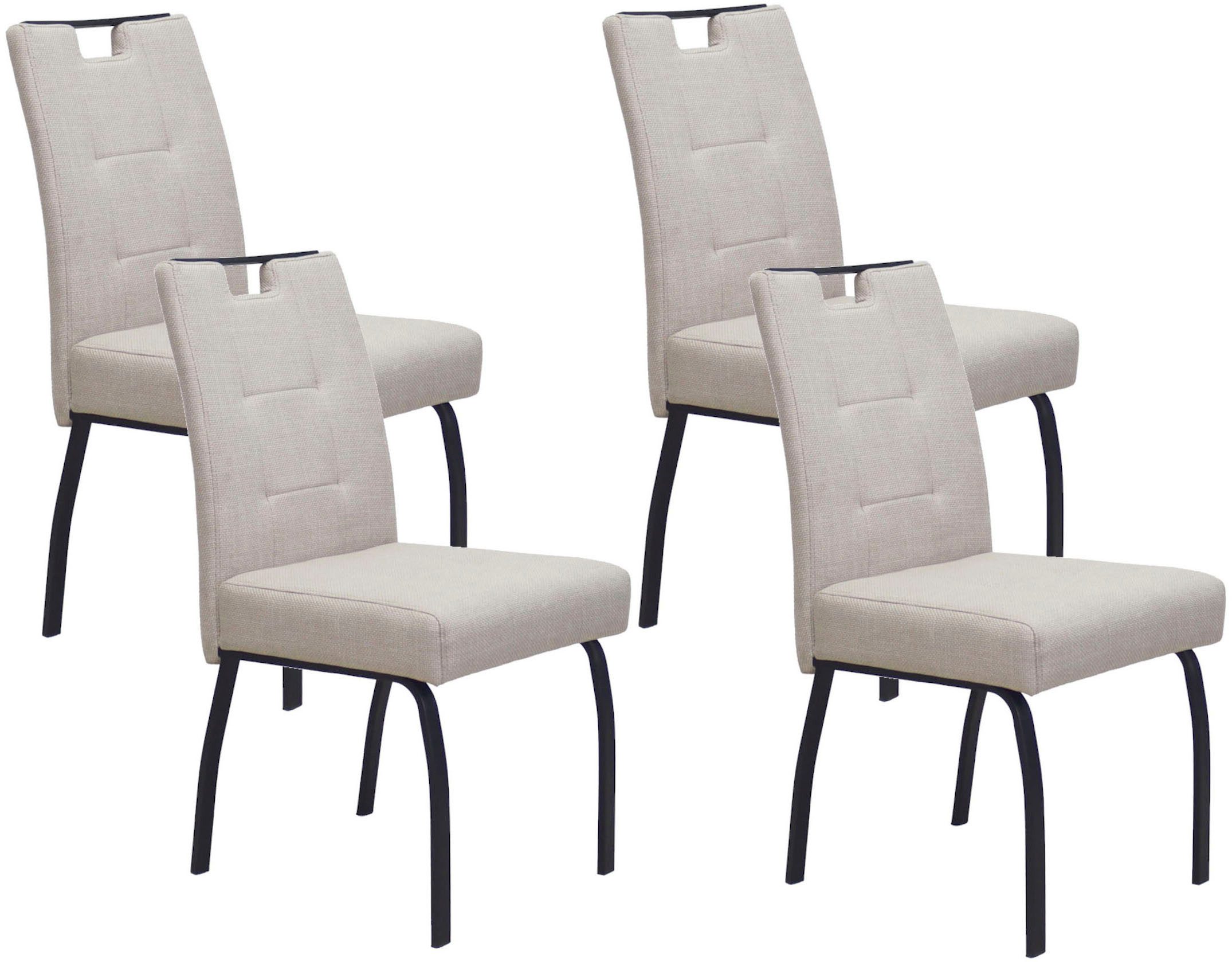 HELA 4-Fußstuhl LINZ, Esszimmerstuhl, Komfortstuhl (Set, 4 St), XL-Sitz,elegante Griffleiste,Komfortsitz mit Federkern,140kg belastbar
