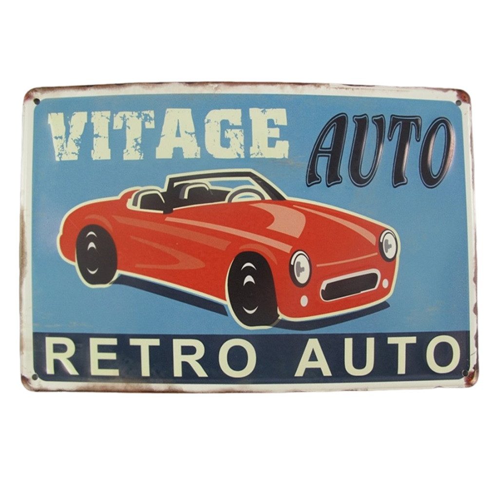 Metallschild Blechschild, Reklameschild, Vintage Car Retro Auto