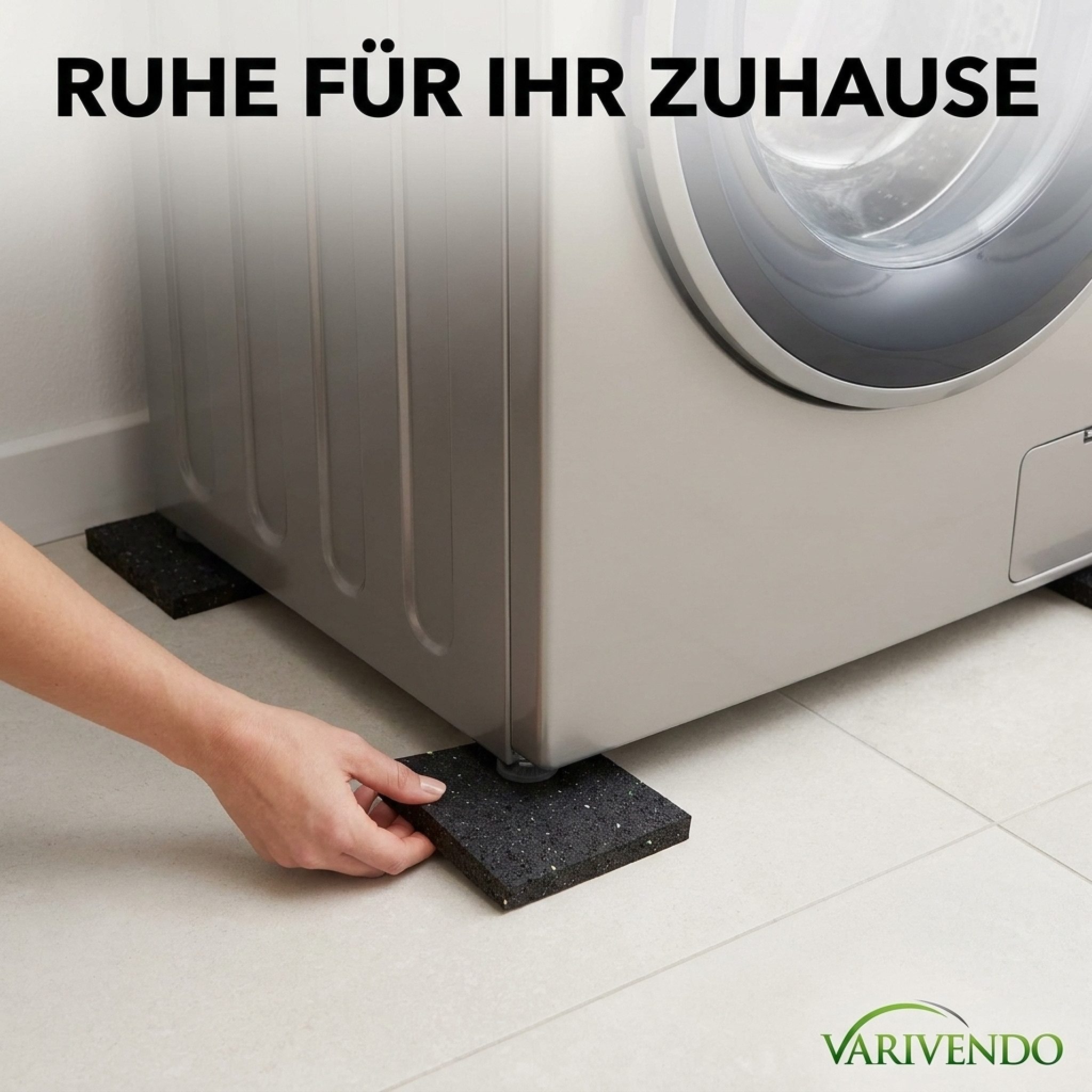 Regupol Vibrationsdämpfer 4x Vibrationsdämpfer Entkopplungsmatte Pads 100x100x10mm schwarz, (Set, 4-St., Vibrationsdämpfer), Unterlage Antivibration Ladungssicherung Gummipads