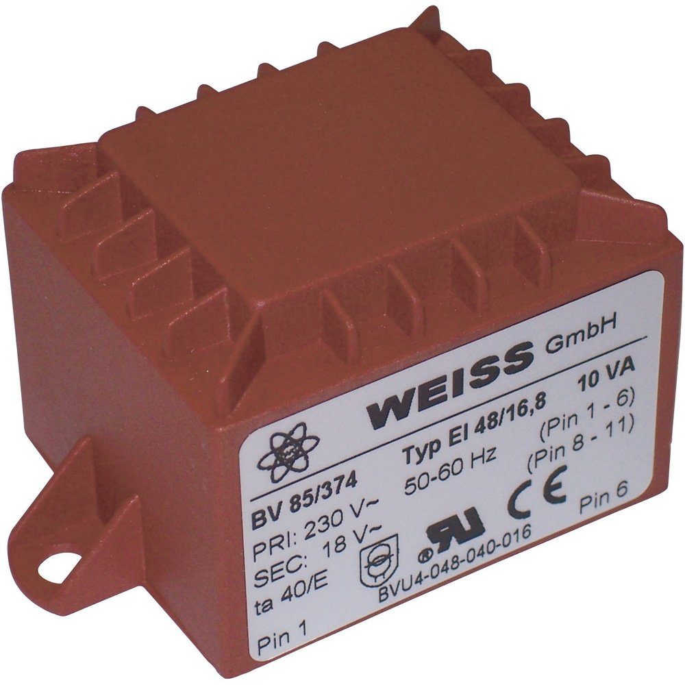 Weiss Elektrotechnik 85/378 Printtransformator 1 x 230 V 2 x 12 V/AC 1 Trafo