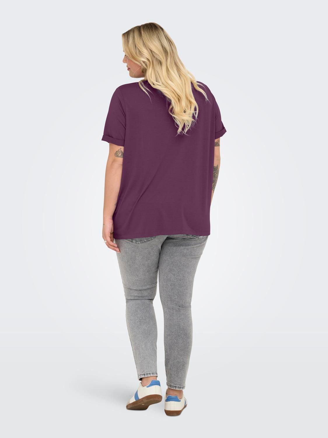 ONLY CARMAKOMA Kurzarmshirt CARMOSTER S/S FOLD günstig online kaufen