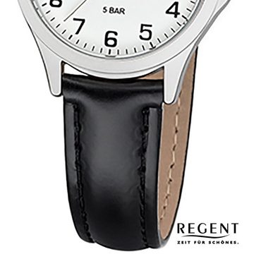 Regent Quarzuhr Regent Damen Uhr 2112418 Leder Quarz, (Analoguhr), Damen Armbanduhr rund, klein (ca. 29mm), Lederarmband