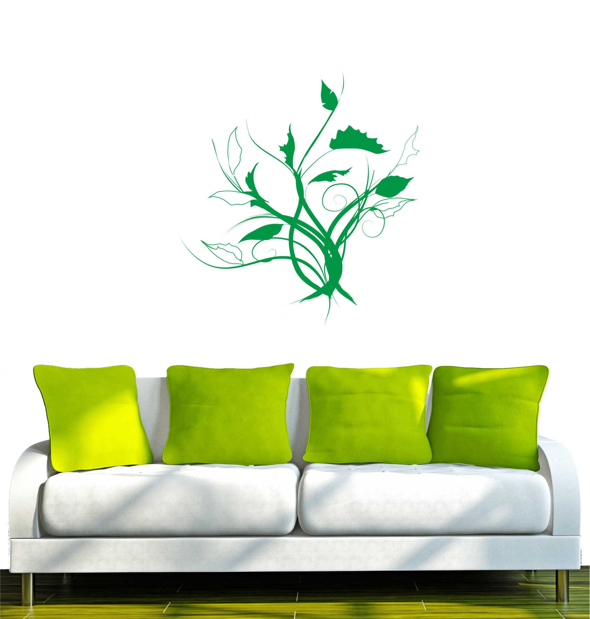 INDIGOS UG Wandtattoo Wandtattoo - Wandaufkleber - w203 Baum Blume Tribal Wandaufkleber