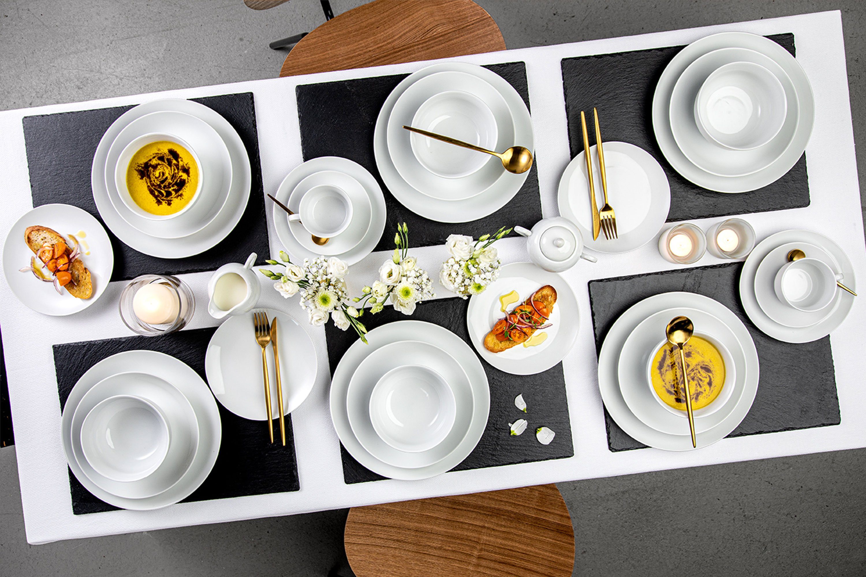 SÄNGER Kaffeeservice New Port Espressotassen Set, Weiß (12-tlg), 6 Personen, Porzellan, 80 ml, Premium Collection