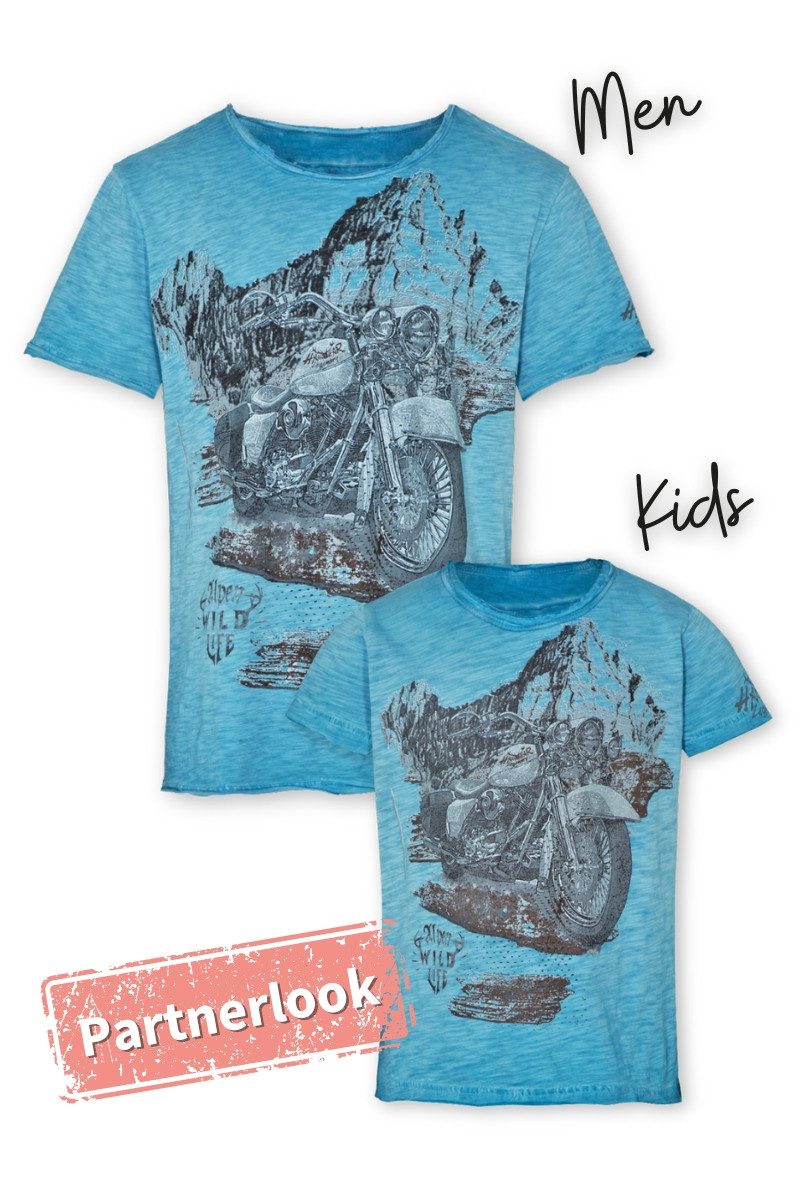 Hangowear Trachtenhemd Trachtenshirt Kind - AXEL KIDS - türkis