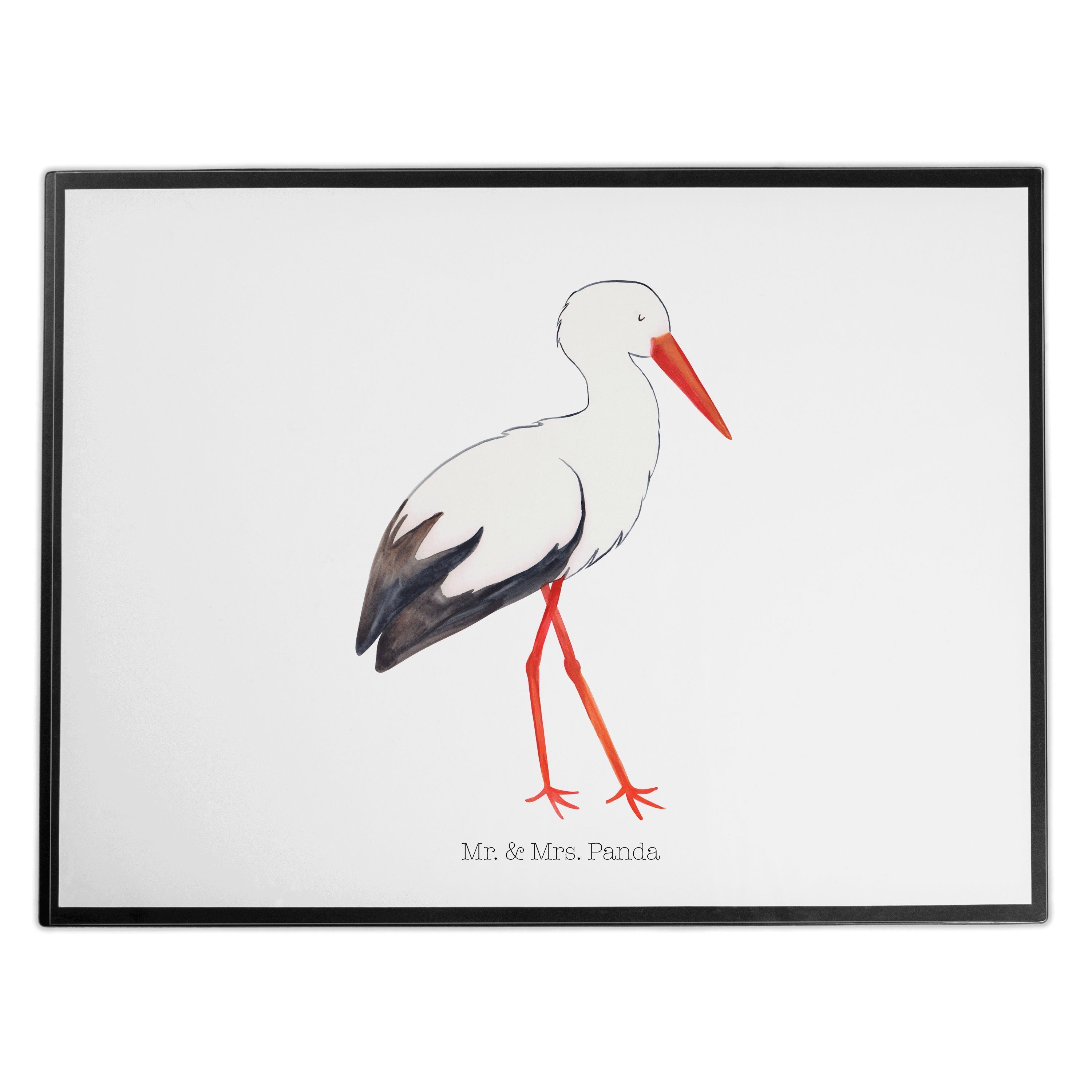 Mr. & Mrs. Panda Schreibtischunterlage Storch Weiß Geschenk