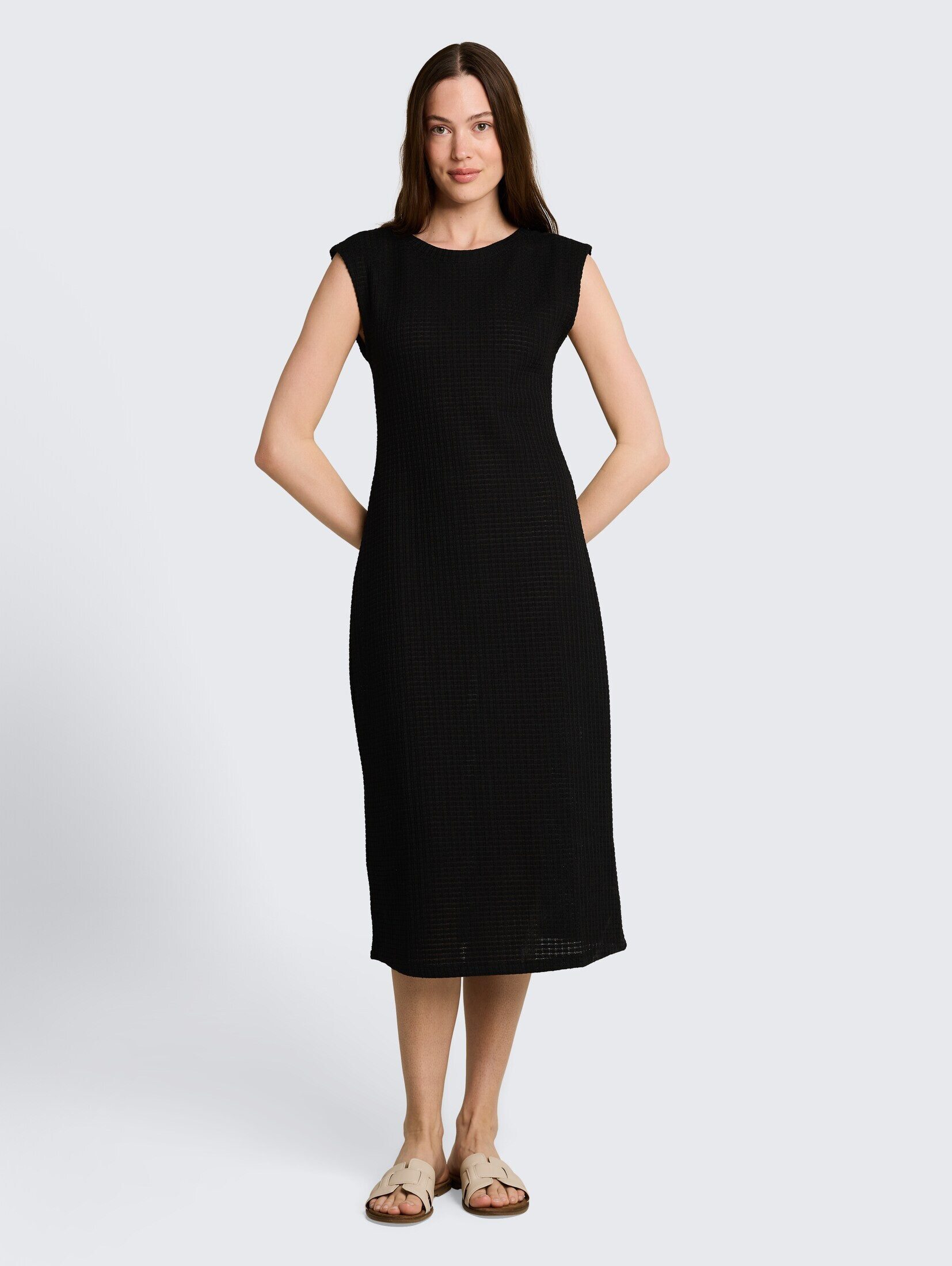 TOM TAILOR Denim Sommerkleid Kleider & Jumpsuits Fitted Jacquard Midi-Kleid