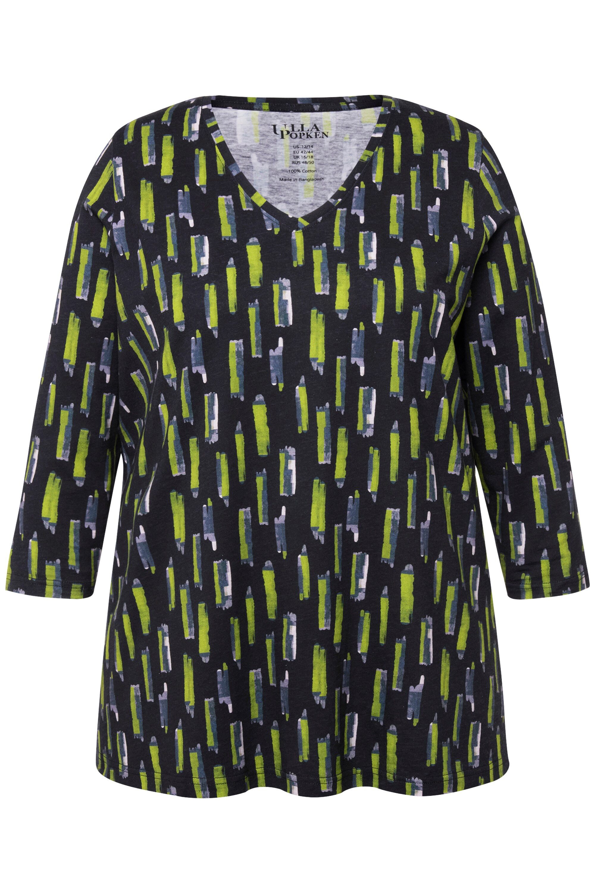 Ulla Popken Longshirt Longshirt A-Linie V-Ausschnitt günstig online kaufen