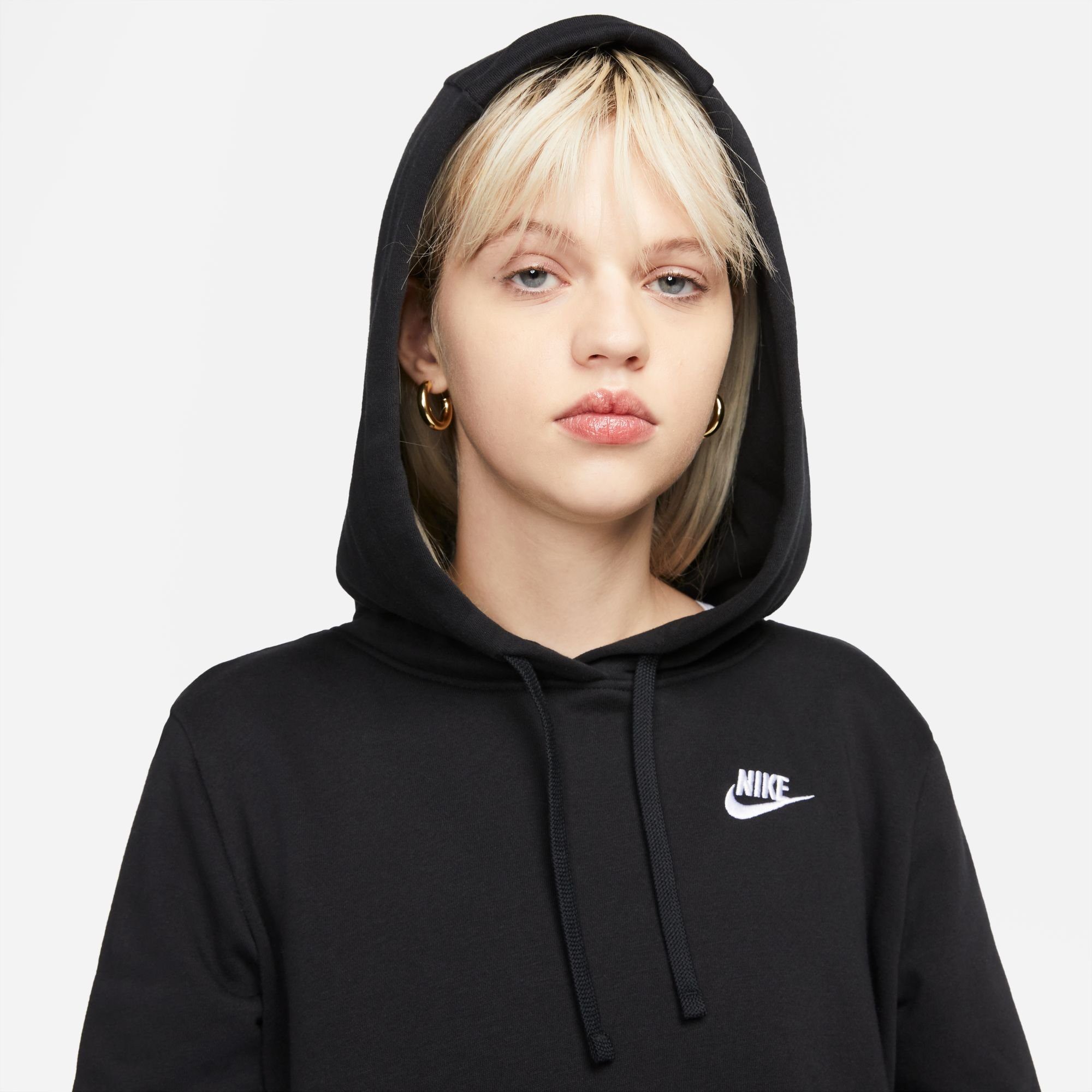 Nike Sportswear PULLOVER WOMEN'S FLEECE CLUB Kapuzensweatshirt BLACK/WHITE HOODIE
