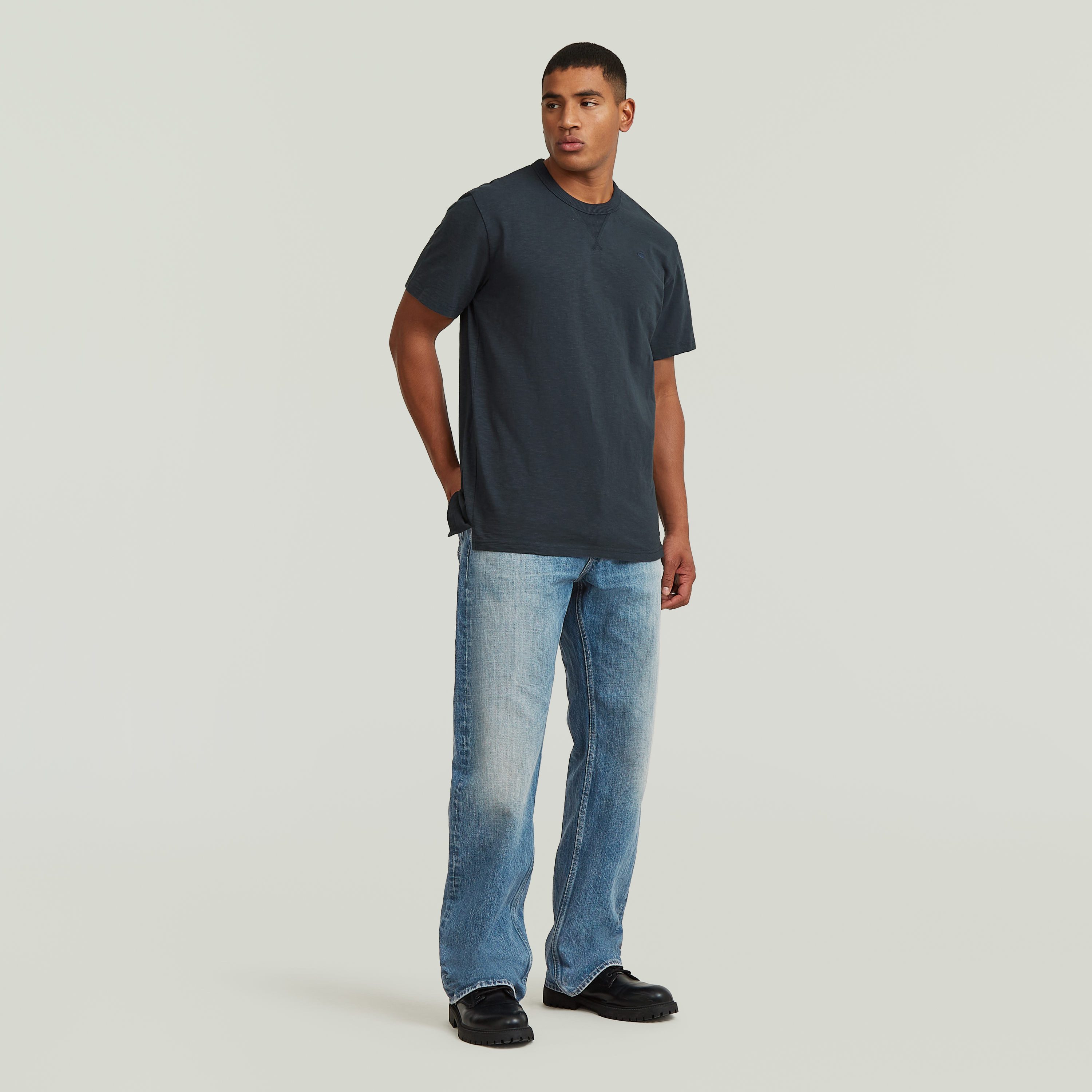 G-STAR T-Shirt Nifous Rundhals, mit Rippeinsatz – Bild 4 von 5