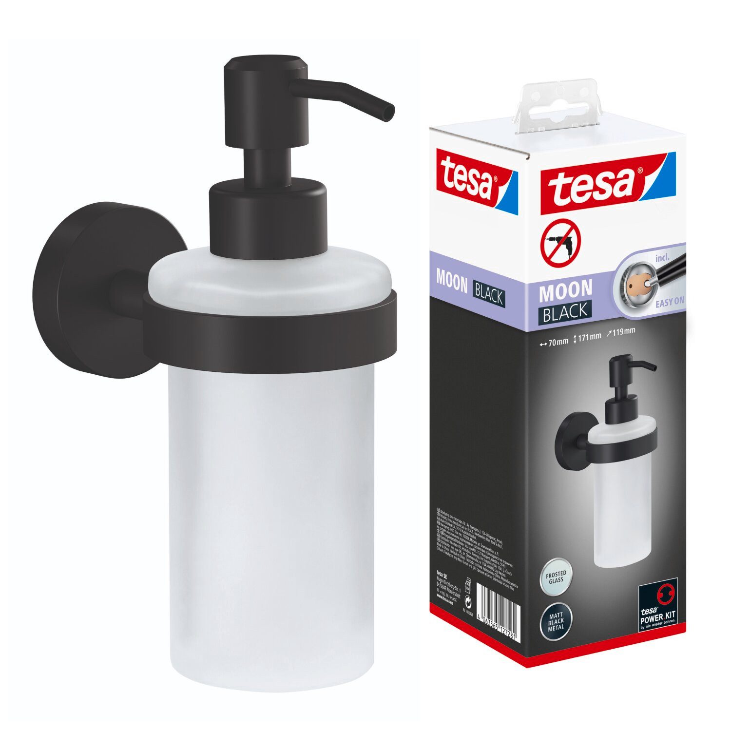 tesa Seifenspender MOON Wandseifenspender ohne Bohren - 17,1 cm : 7 cm : 11 günstig online kaufen