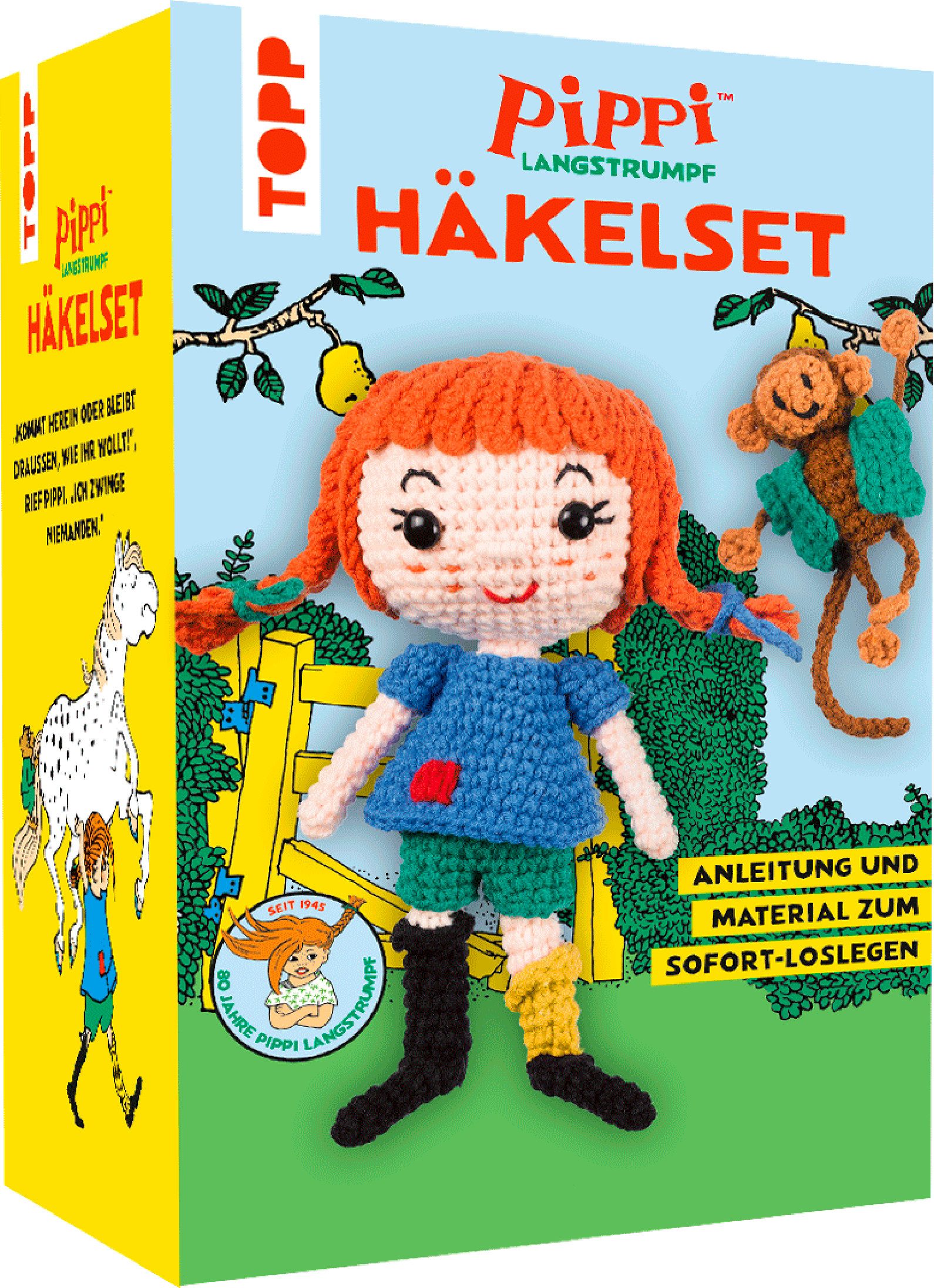 Topp Kreativset Häkelset 'Pippi Langstrumpf', (15-tlg), 15 Teile