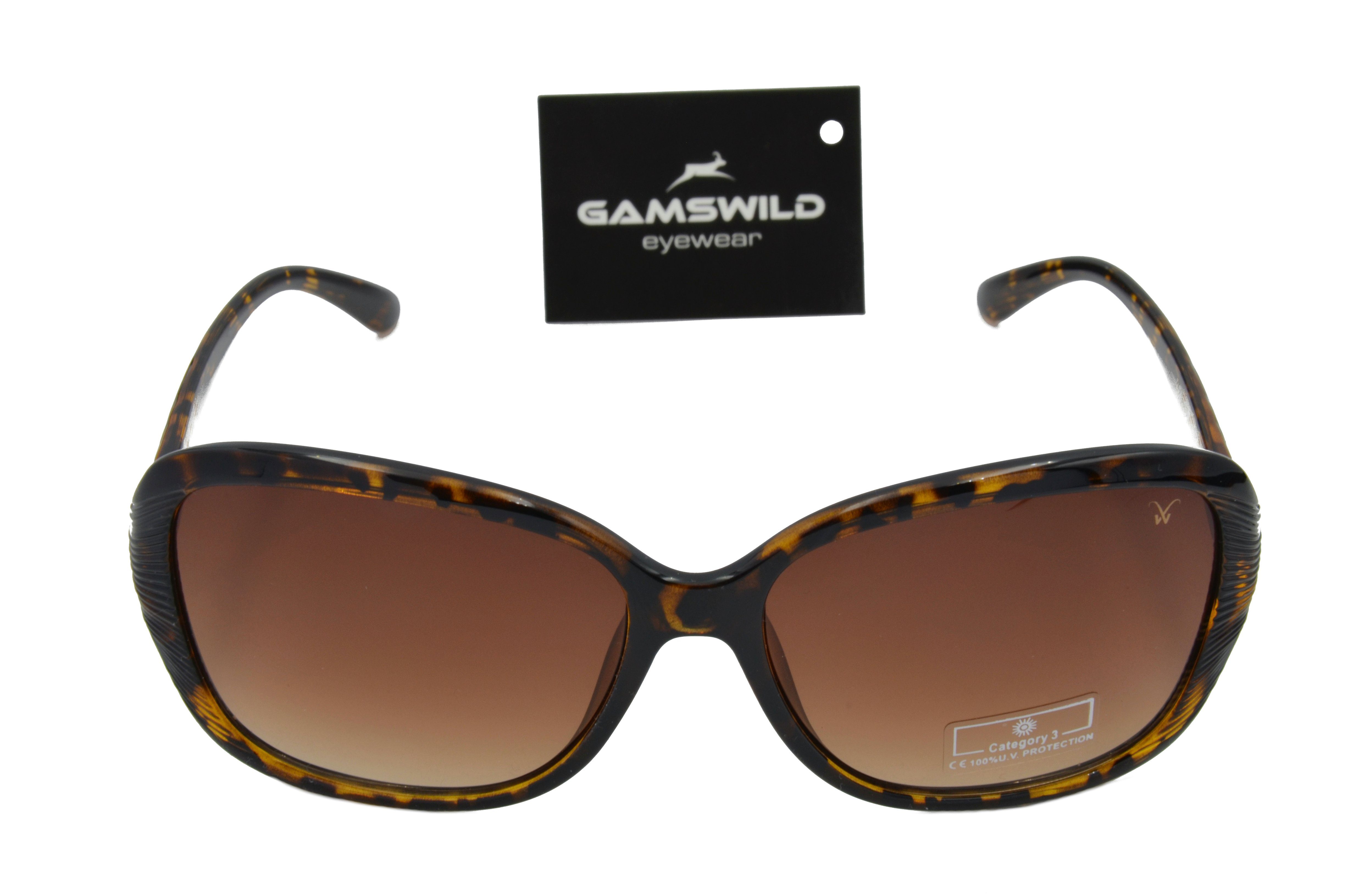 braun, Sonnenbrille GAMSSTYLE Gamswild Mode Verlaufsglas, Damen Brille WM2126 schwarz