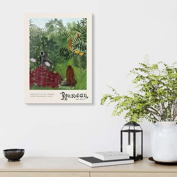 Posterlounge Acrylglasbild Henri Rousseau, Tropischer Wald mit Affen und Schlange, Wohnzimmer Malerei