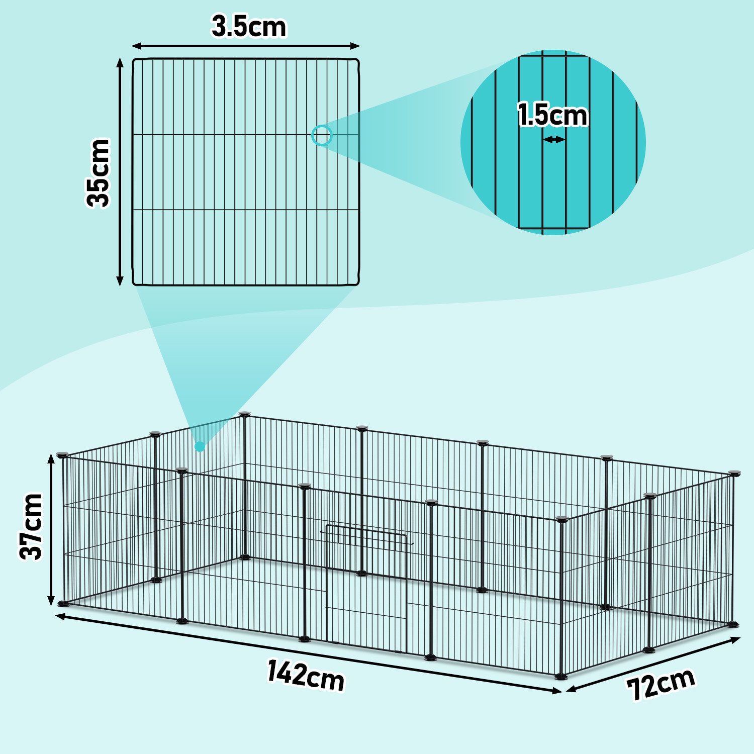 Clanmacy Freigehege Freigehege DIY Hamster Welpenauslauf Laufgitter 12Stück 35x35cm