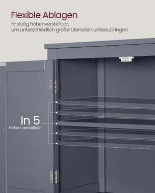 VASAGLE Badkommode Badezimmerschrank, mit 4 Türen, verstellbare Ablagen