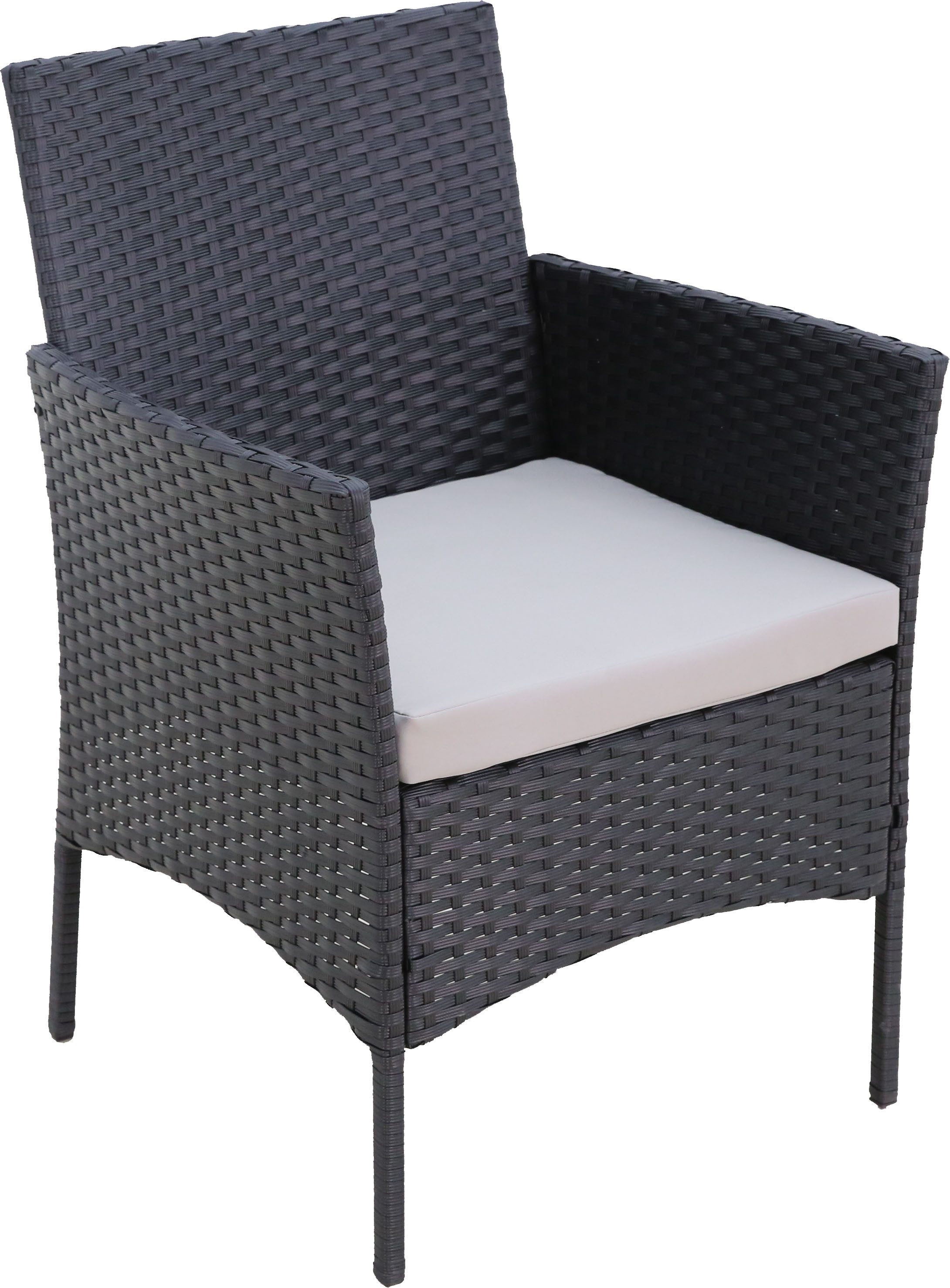 KONIFERA Gartenlounge-Set Balkonset »Palma«, (Set, 7-tlg., 1x2er Sofa, 2 Sessel, Tisch 41x71x39 cm, inkl. Auflagen), Stahl/Polyrattan