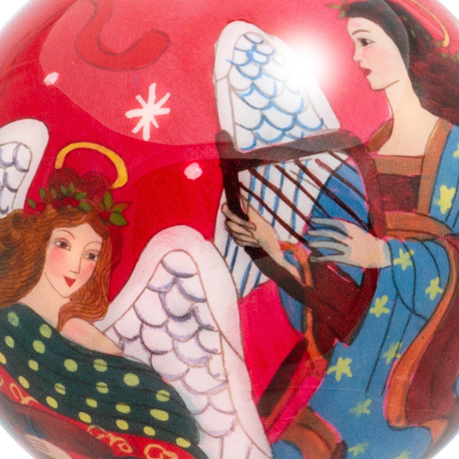 SIKORA Christbaumschmuck SIKORA K08-62 Engel Weihnachtskugel Kapelle Innenglasmalerei cm Glaskugel D: 7,5