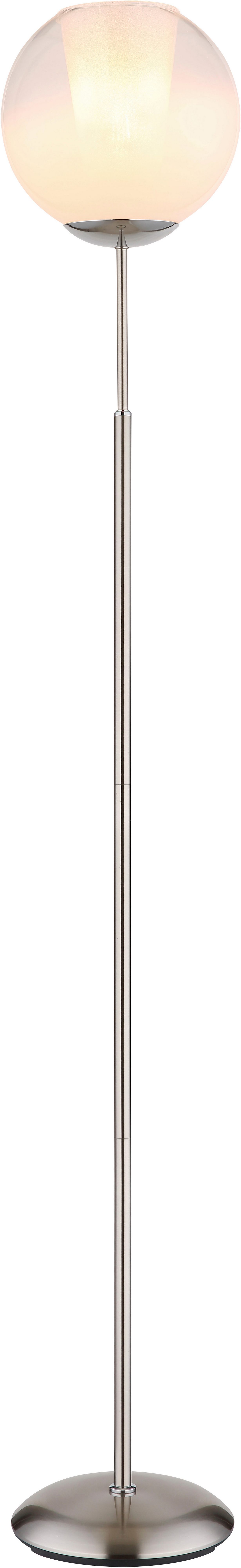 GLOBO LIGHTING Stehlampe BARRY, ohne Leuchtmittel, Stehlampe Glaskugel opal klar verlaufend Glaskristallleuchte