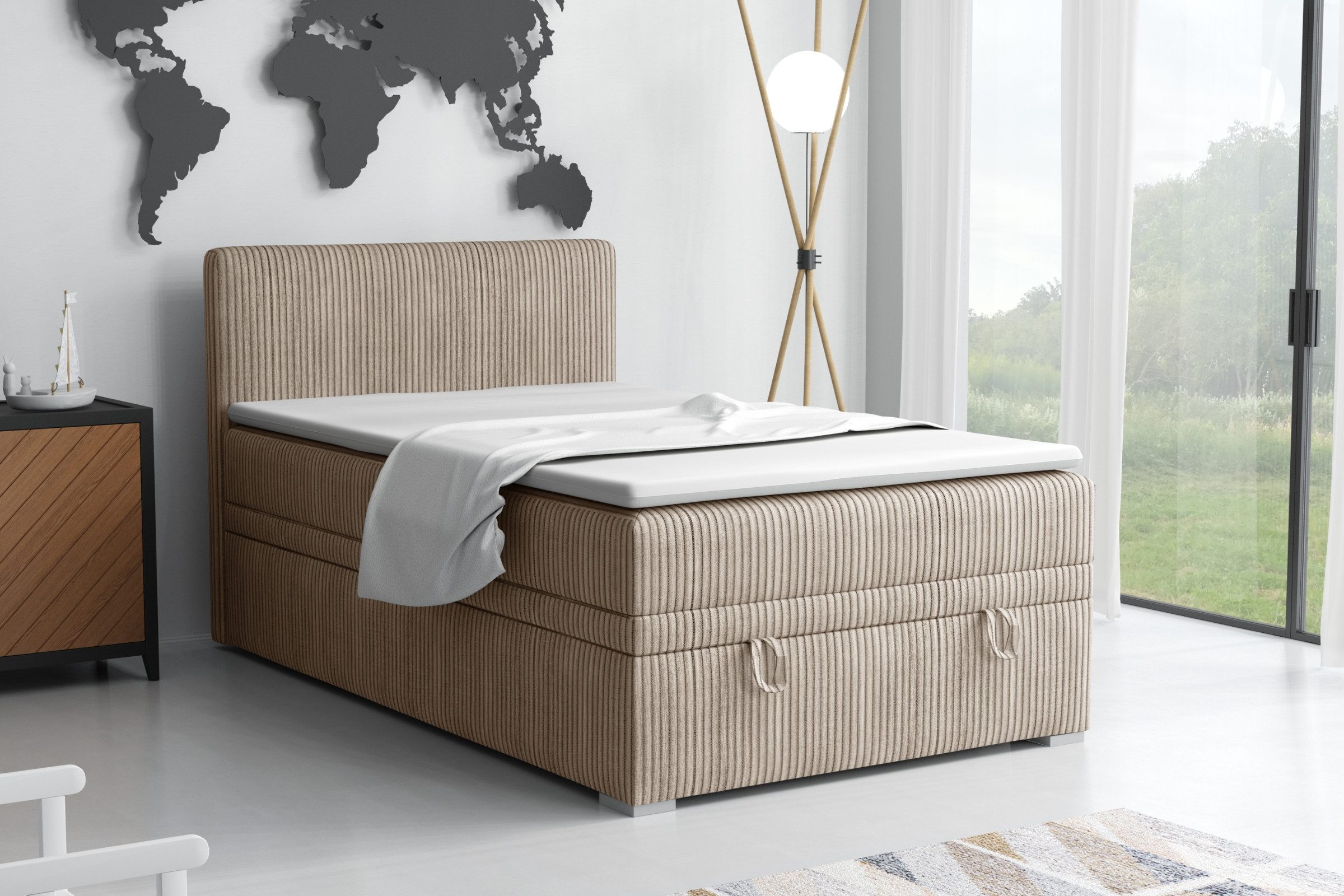 Deine Möbel 24 Boxspringbett DENIS MINI Boxbett Polsterbett Kompletbett Vel günstig online kaufen