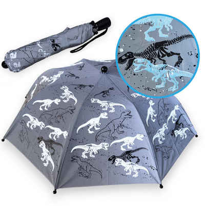 HECKBO Taschenregenschirm Magic Kinder Jungen Mädchen Regenschirm wechselt bei Regen die Farbe, mit Reflektoren an der Seite