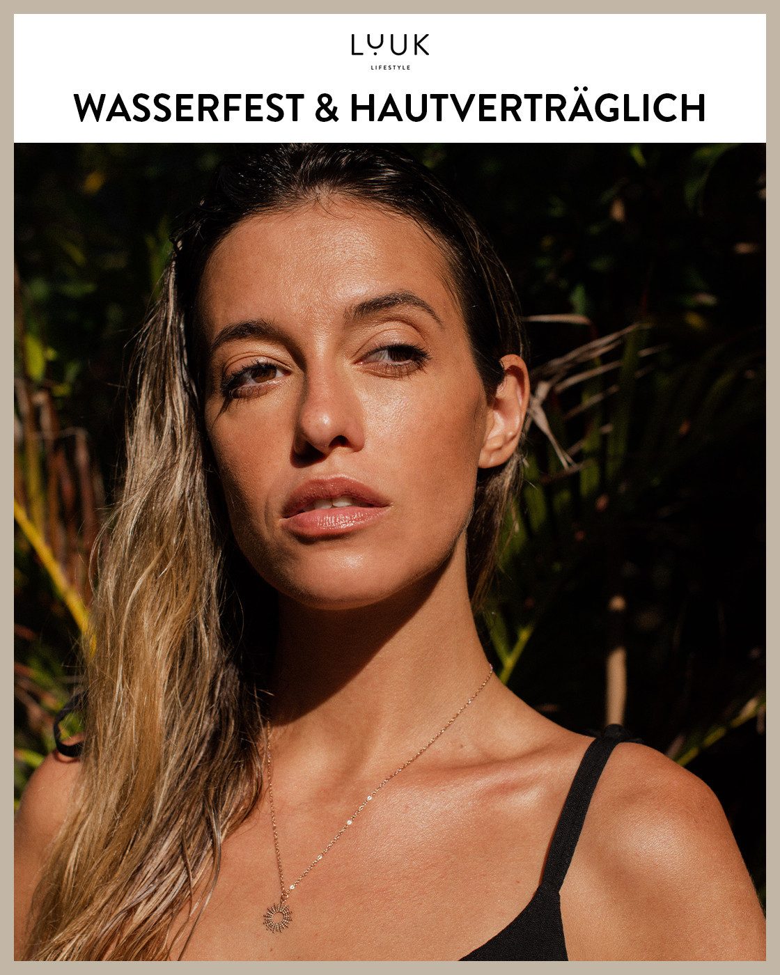 LUUK LIFESTYLE Kette mit Anhänger Sonne, mit HAPPINESS Spruchkarte, wasserf günstig online kaufen