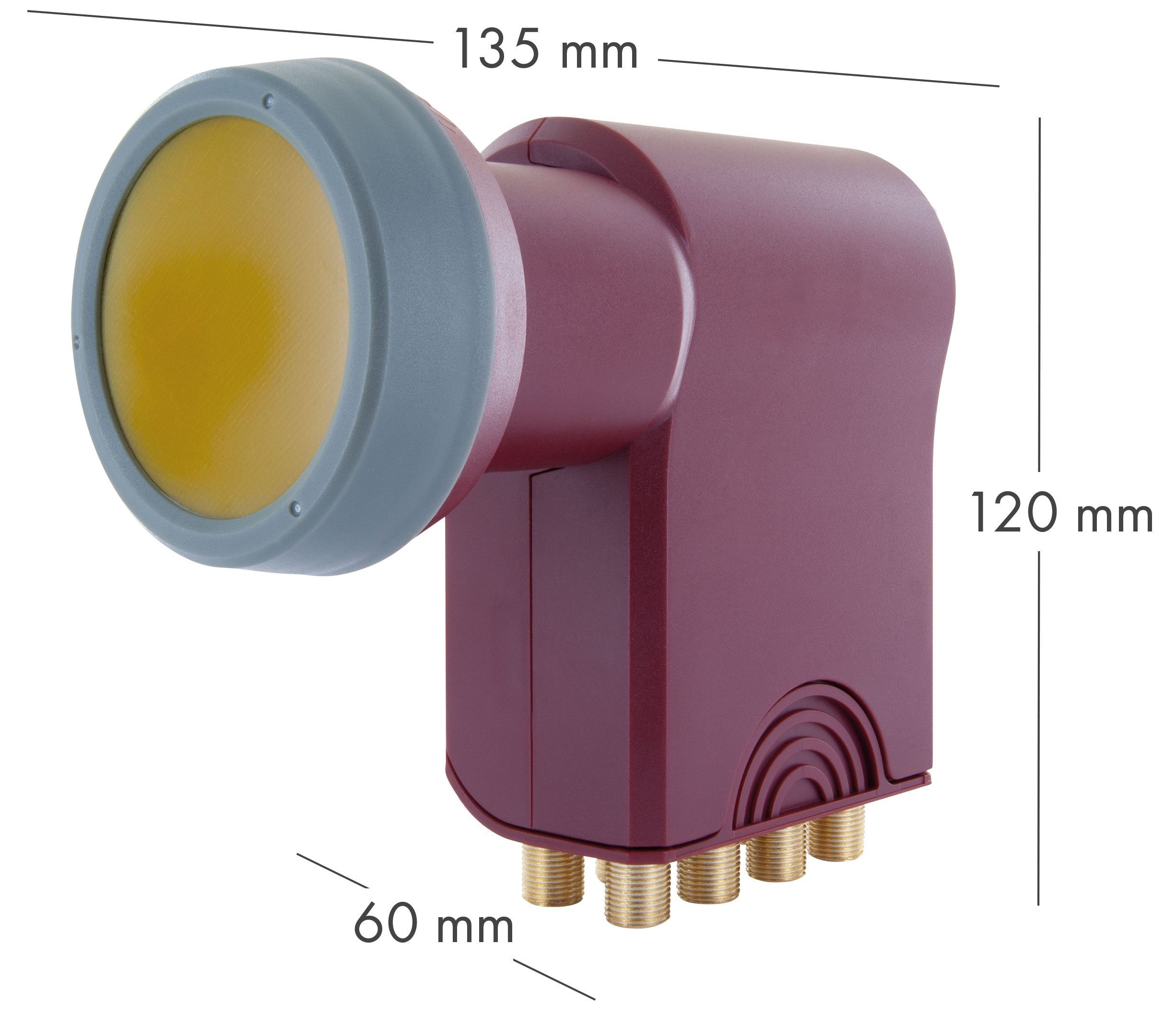 herausziehbare ziegelrot) 8 Teilnehmer, Schwaiger Wetterschutzabdeckung, 717419 Universal-Octo-LNB (für