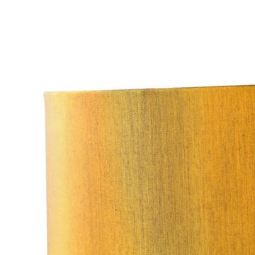 Licht-Erlebnisse Lampenschirm SALAVAN, Stoffschirm für Stehlampe Hängelampe in Gold rund Zylinder