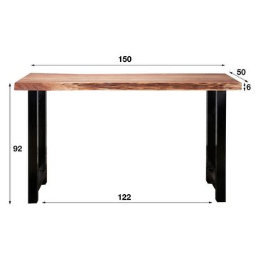 Maison ESTO Bartisch LOFT mit Baumkante aus Akazienholz 150 x 50 cm Hochtisch (1 Tisch), Höhe: 92 cm