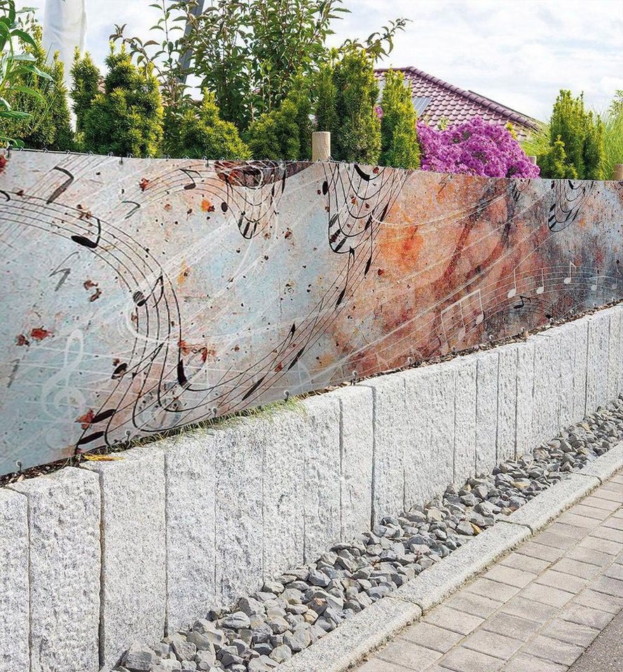 Thumbnail - MyMaxxi Sichtschutzzaunmatten Zaunbanner Musiknoten Sichtschutz Garten Zaun