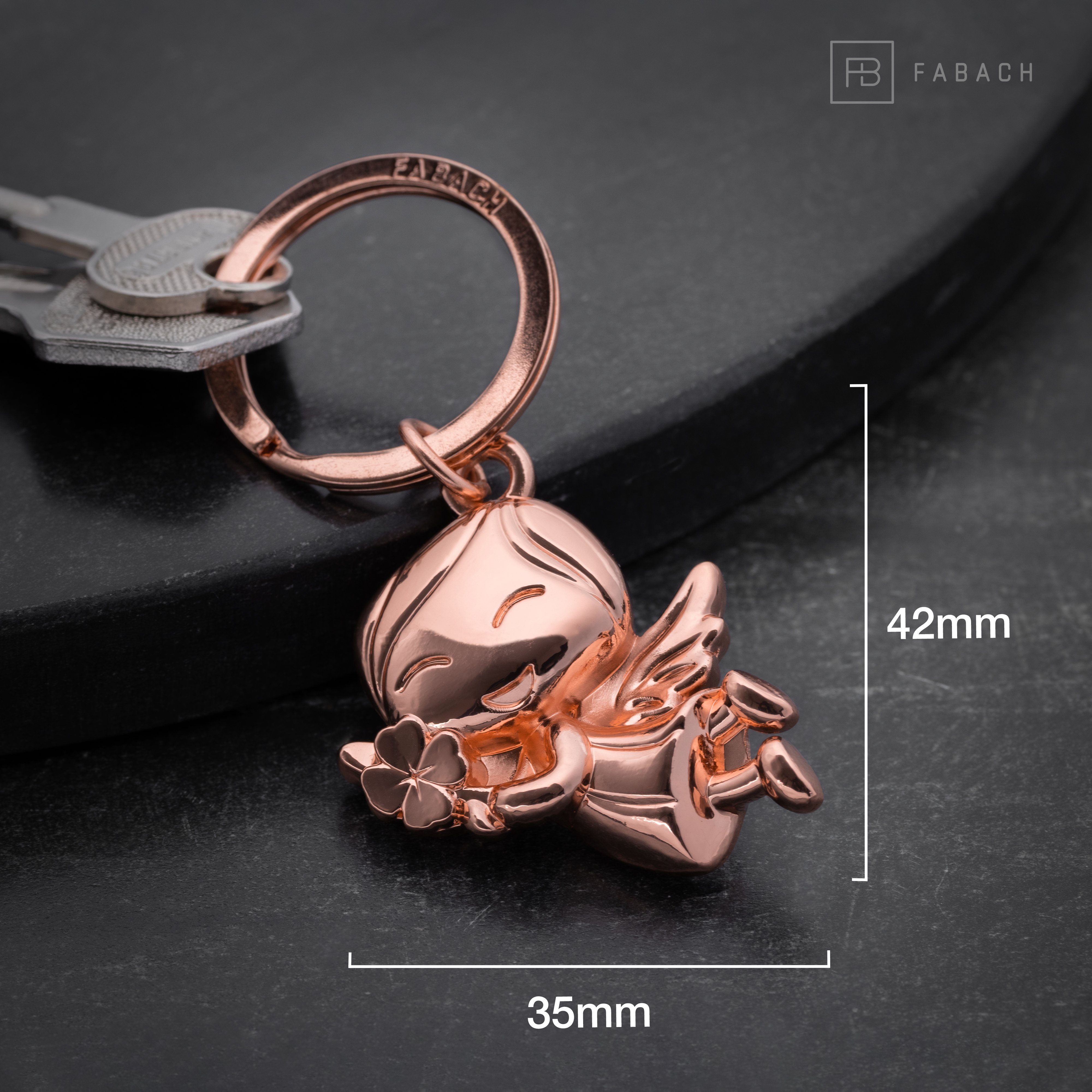 FABACH Schlüsselanhänger Schutzengel Lucky mit Kleeblatt - Glücksengel Glücksbringer Geschenk
