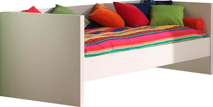 Vipack Einzelbett, mit gradliniger Optik und Liegefläche 90x200 cm, Weiß lackiert