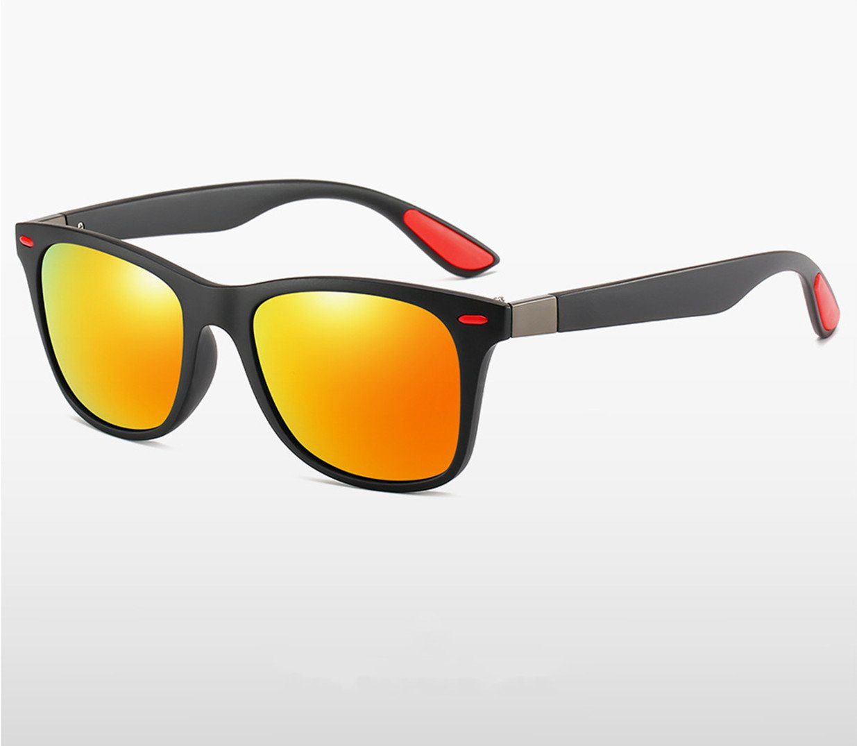 XDeer Retrosonnenbrille Polarisierte Polarisiert Film Fahren HD TAC-Linse Stoßfeste Vintage-Sonnenbrille, Frauen, für modische Retro-Sonnenbrille, Sonnenbrillen Golf Rahmen/rotes quadratische Angeln Schwarzer TR90-Rahmen Männer UV400-Spiegelbrillen Ultraleichter und