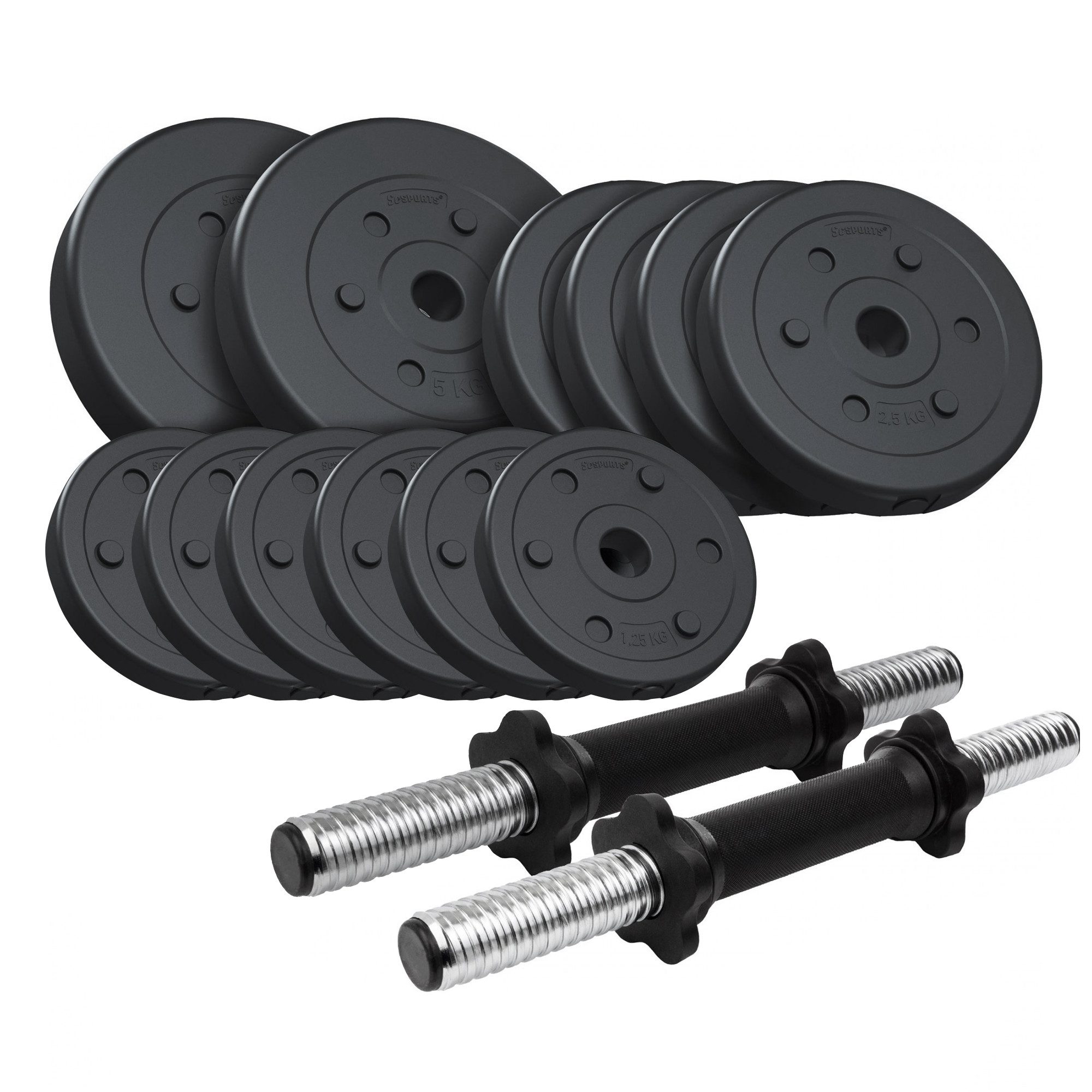 Kurzhantel Set 17,5/20/30/40 kg Hantelscheiben Kunststoff