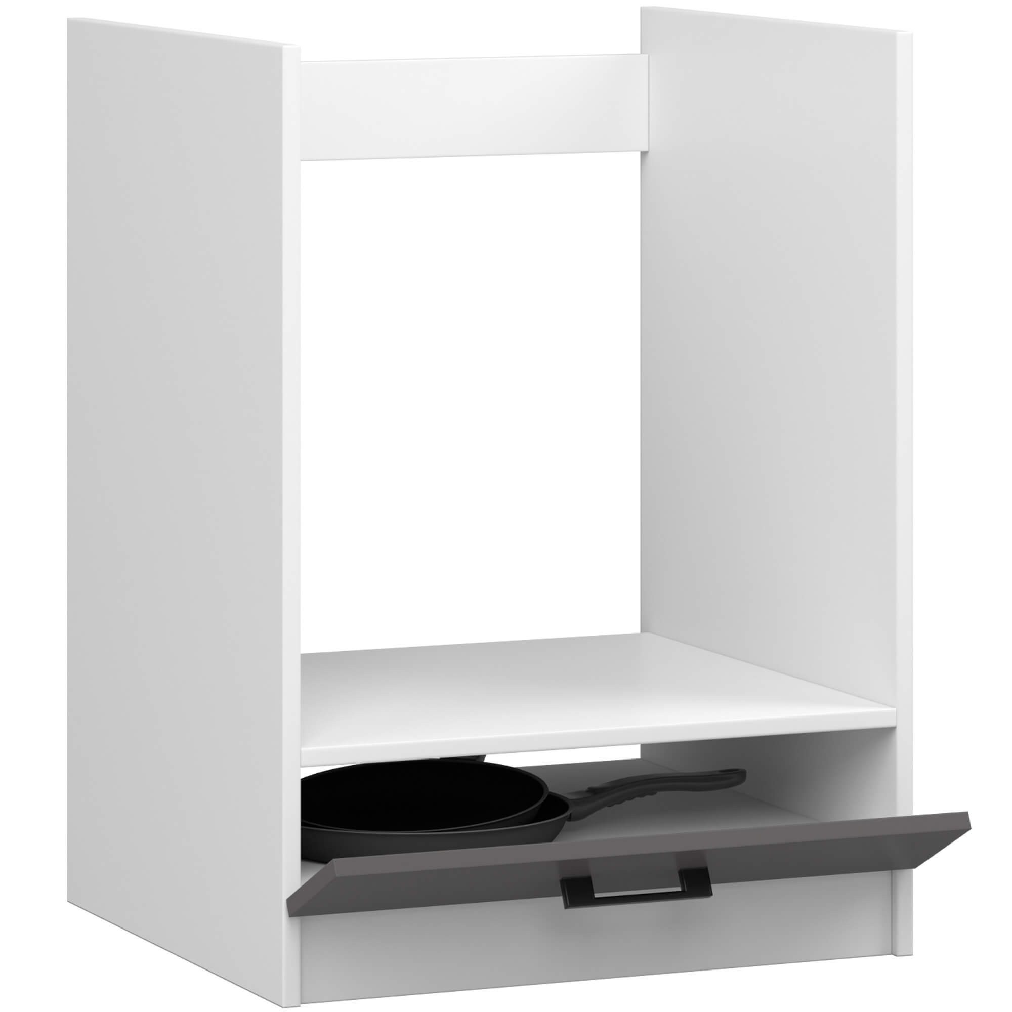Raumhirsch Furniture Hängeschrank Modulares Küchenmodul OLIWIA S60 - Platz für Backofen - Einbauküche Eleganter Küchenunterschrank mit Soft-Close System in Weiß/Grau