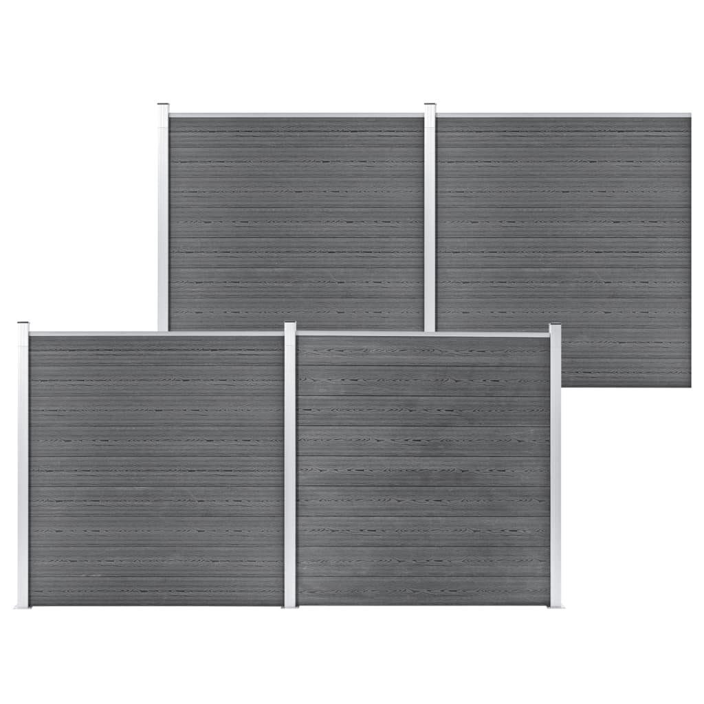 vidaXL Gartenzaun Gartenzaun WPC 699x186 cm Grau, (1-St)