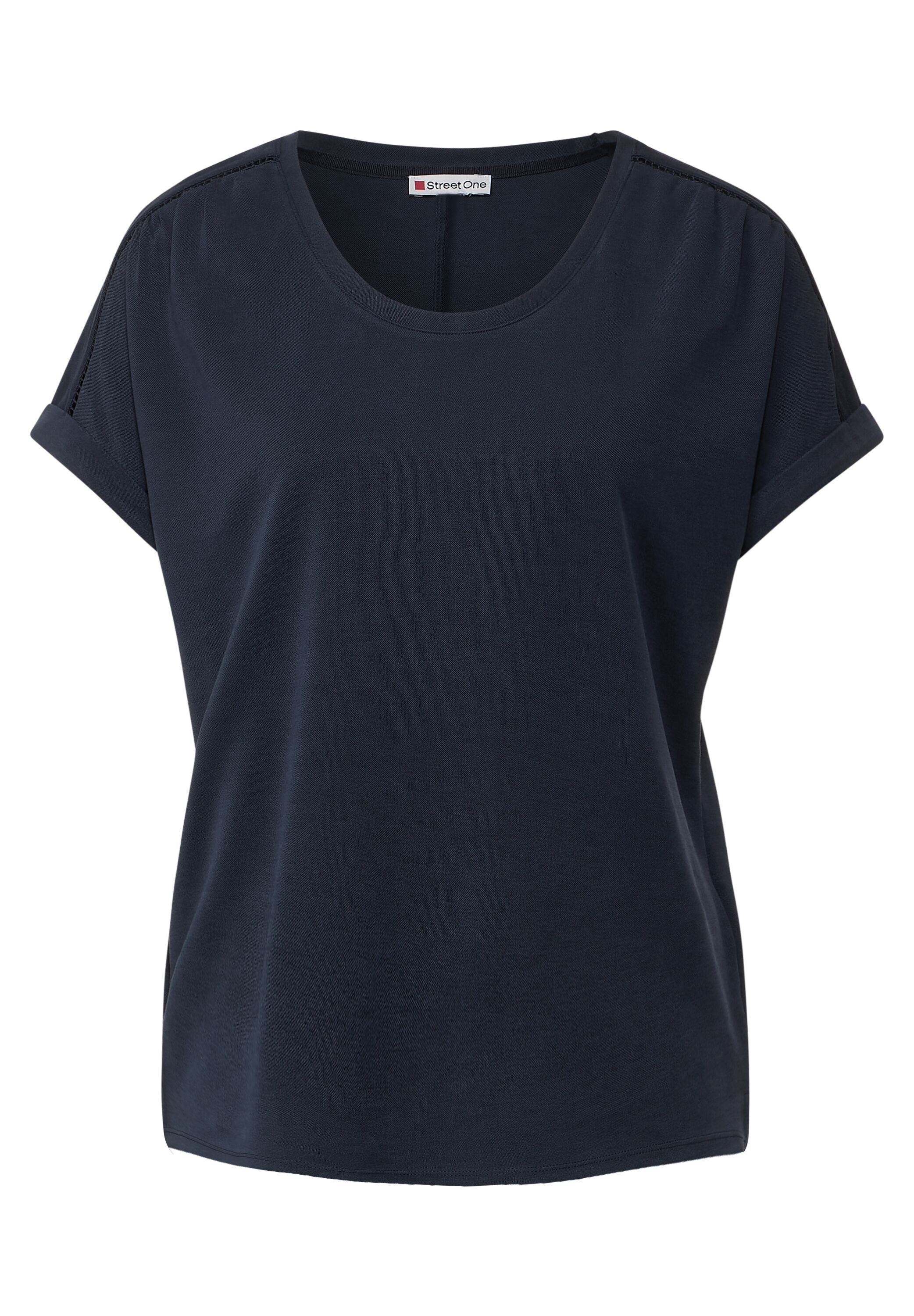 in deep blue STREET ONE V-Shirt Unifarbe