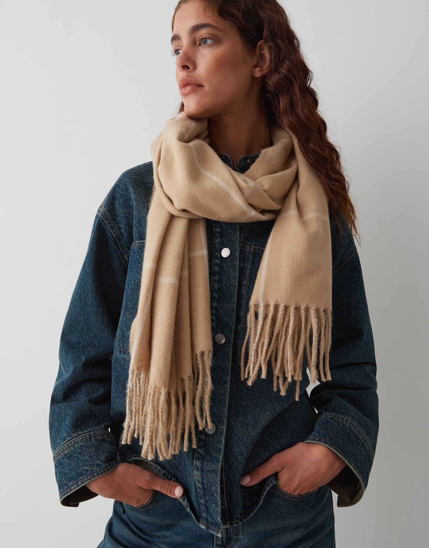 OPUS Schal AVIDANE zarten Karomuster, one size, weicher Griff, rechteckig