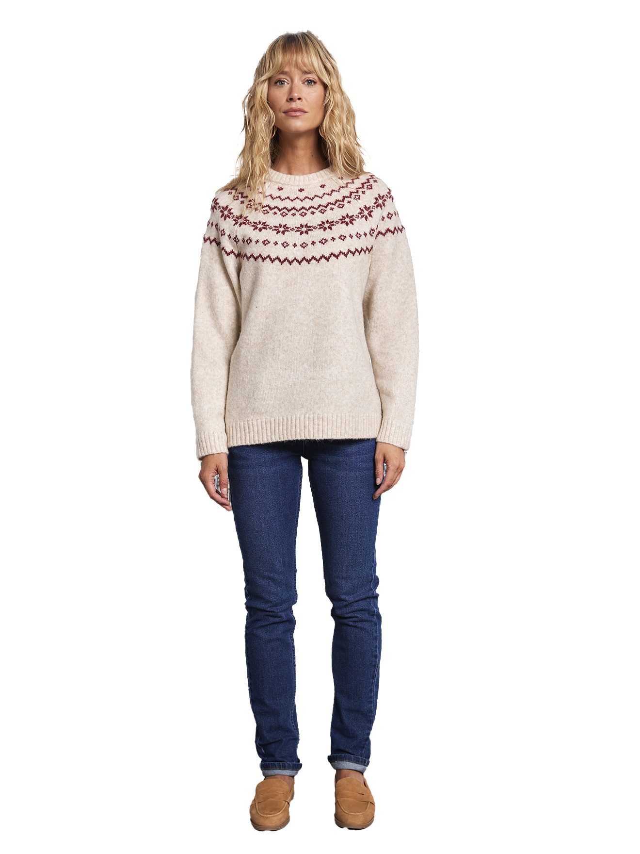 Envie de Fraise Umstandspullover Damen Weihnachts-Pullover Jacquardstrick-Capsule – Bild 3 von 4