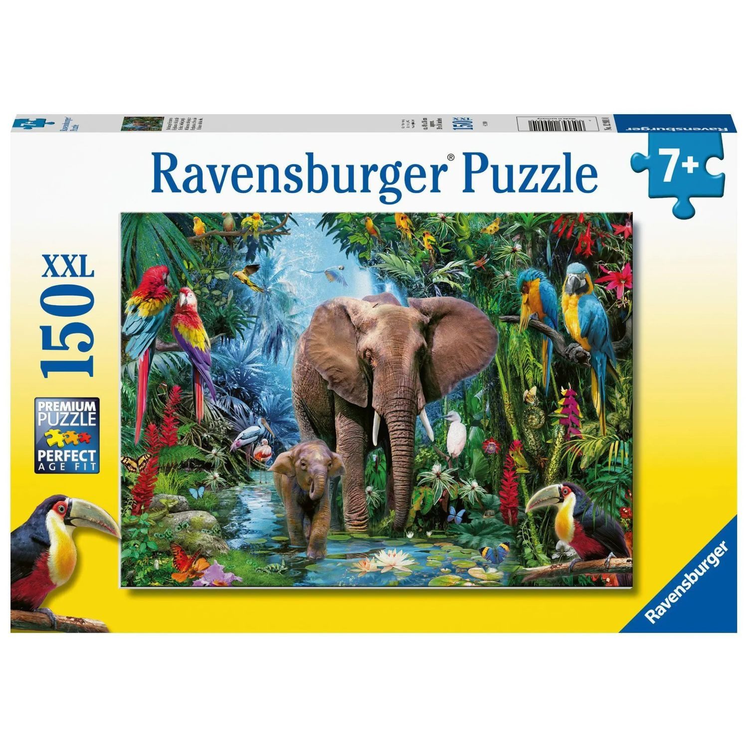 Ravensburger Puzzle Ravensburger Kinderpuzzle - 12901 Dschungelelefanten - Tier-Puzzle..., 150 Puzzleteile