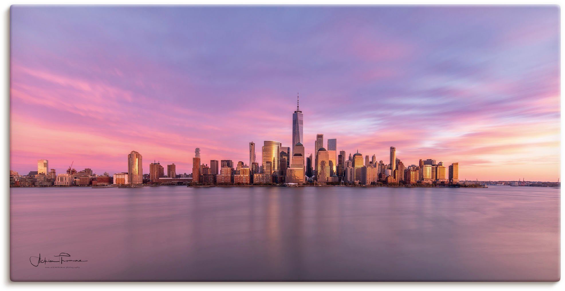 Artland Leinwandbild Manhattan Skyline, New York (1 St), auf Holzrahmen gespannt