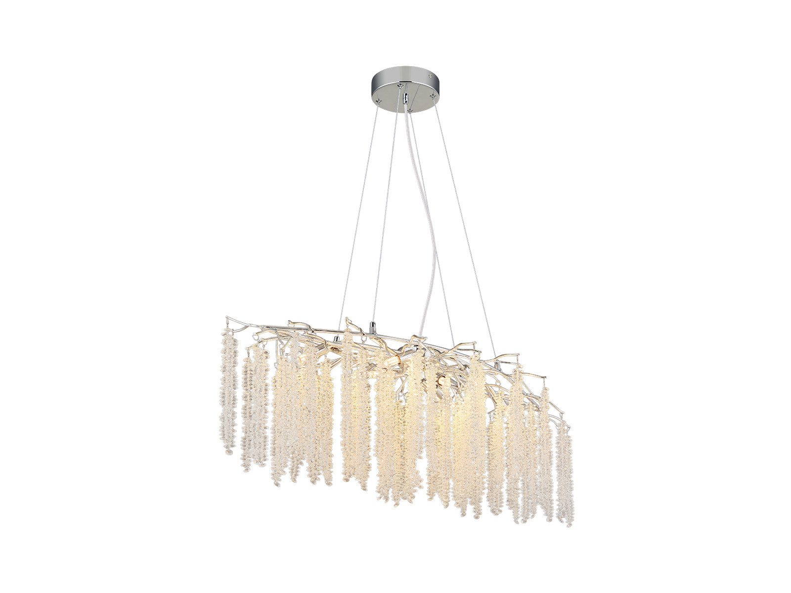 GLOBO LIGHTING LED Kronleuchter mit Glas Kristall Rispen Breite 100cm, Dimmfunktion, LED wechselbar, warmweiß, ausgefallene Designer Esstisch-Lampe Lüster hängend inkl. Leuchtmittel