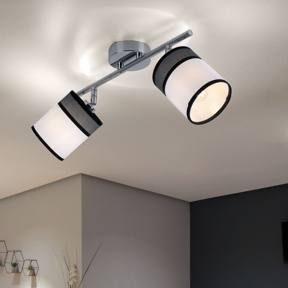 Deckenlampe Flammig Deckenspot, Leuchtmittel Deckenleuchte grau LED inklusive, Spots 2 nicht Wohnzimmer grau-weiß, WOFI