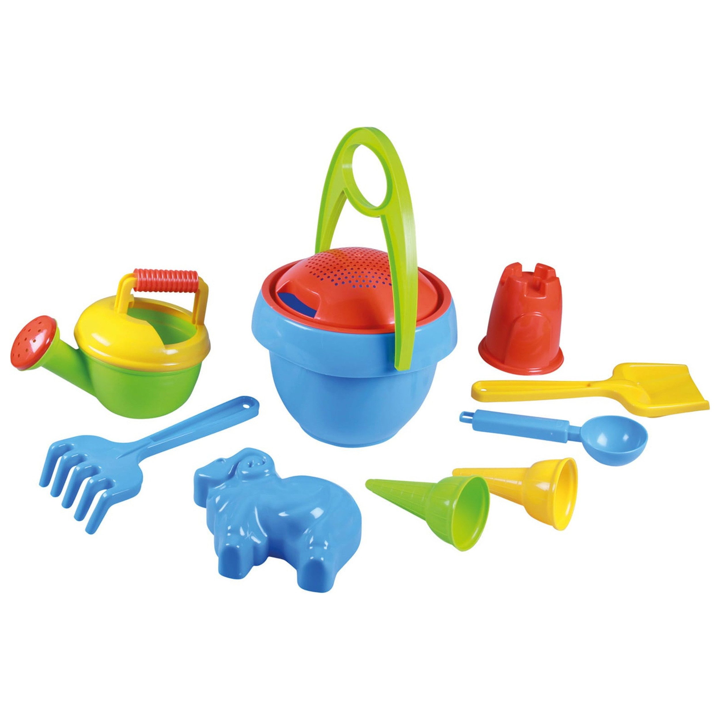 SIMM Spielwaren Spiel LENA Happy Sand Sandset 10-tlg. – Eimer Schaufel Sandkasten Strand